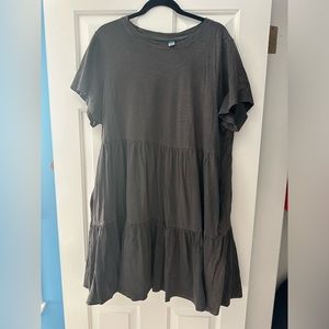 Gray XL Old Navy Tiered Swing Dress